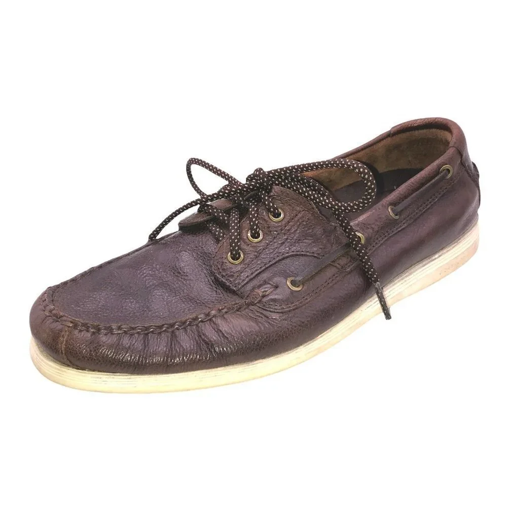 Cole Haan Harpswell Mens Size 9.5 Brown Leather 3 Eye Casual Boat Shoes C28865